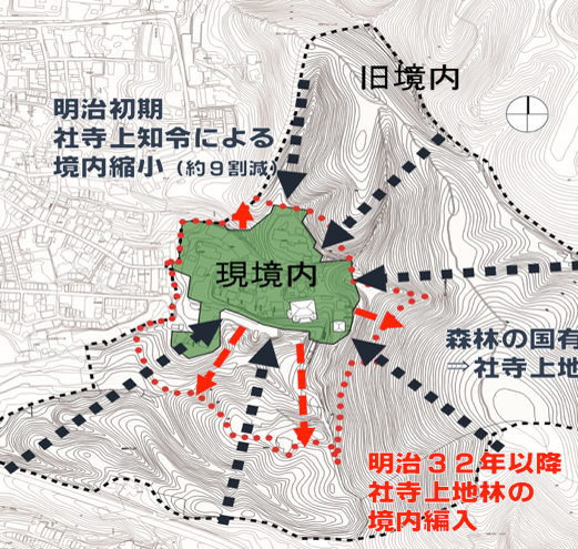 上地令と境内編入による境内地の変化 清水寺の例 まなナビ