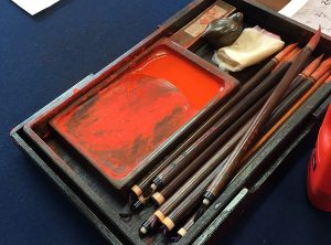 ほとんどは自宅で臨書し、講座内では添削してもらう