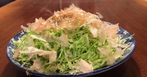 キャベツのアツアツごま油あえ