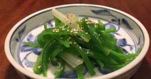 ピーマンの肉キムチづめ