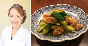 きゅうりと鶏肉のカレー炒め